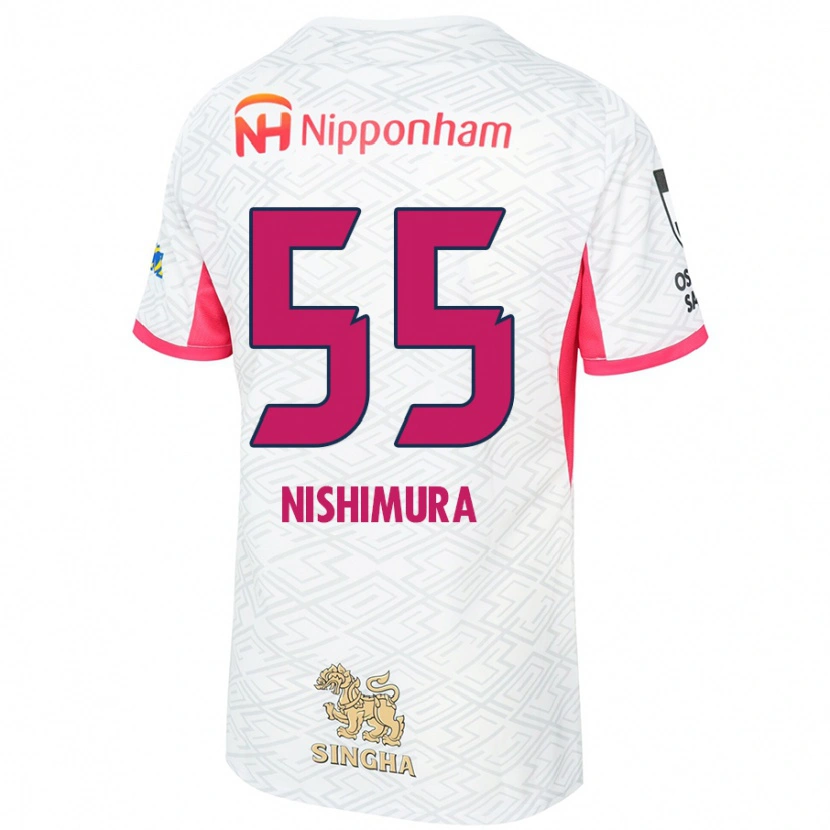Danxen Homem Camisola Subaru Nishimura #55 Branco Rosa Sakura Alternativa 2025/26 Camisa
