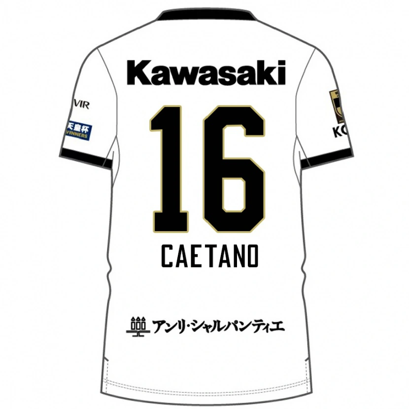 Danxen Homem Camisola Caetano #16 Branco Preto Alternativa 2025/26 Camisa