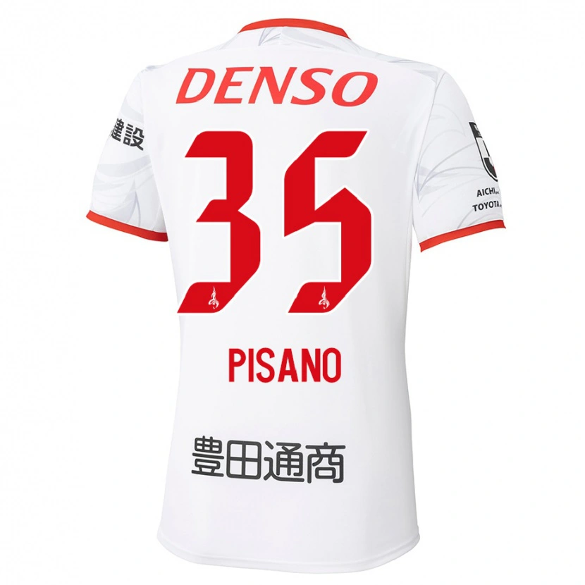 Danxen Homem Camisola Alexandre Pisano #35 Branco Vermelho Alternativa 2025/26 Camisa