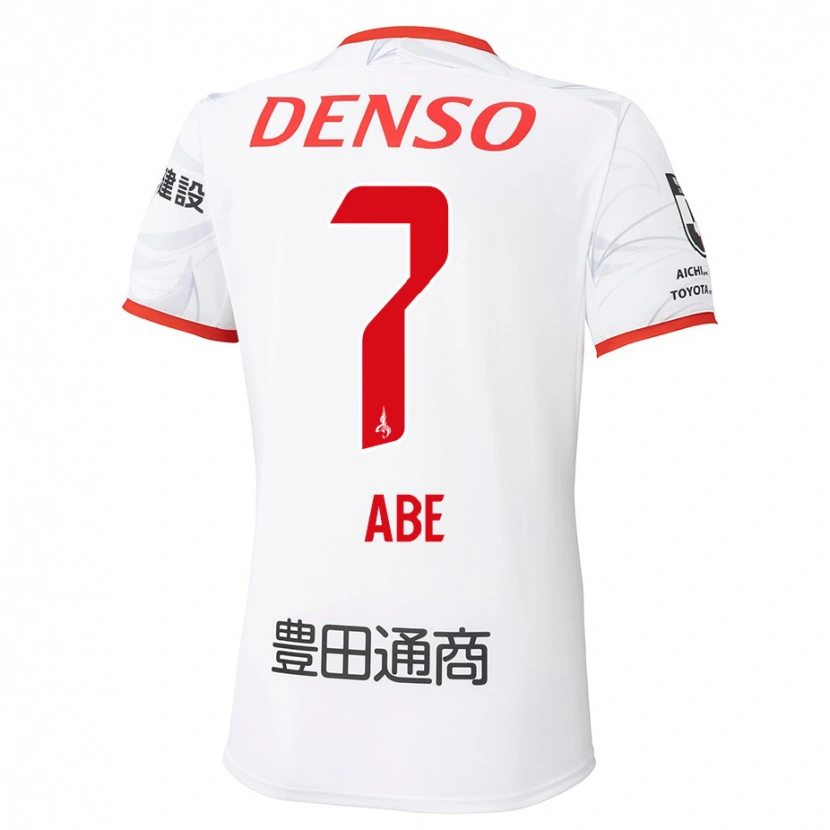 Danxen Homem Camisola Hiroyuki Abe #7 Branco Vermelho Alternativa 2025/26 Camisa