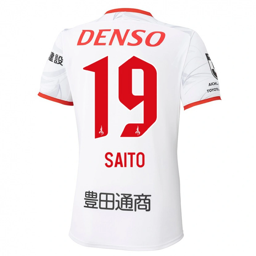 Danxen Homem Camisola Manabu Saito #19 Branco Vermelho Alternativa 2025/26 Camisa