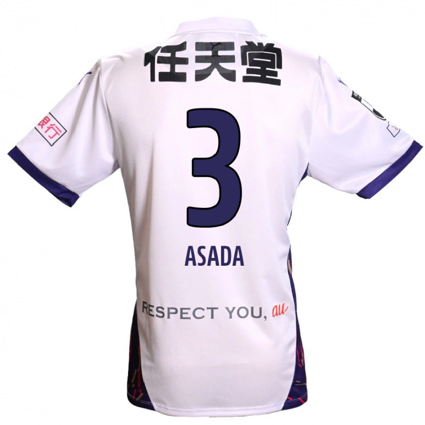 Danxen Homem Camisola Shogo Asada #3 Branco Roxo Preto Alternativa 2025/26 Camisa