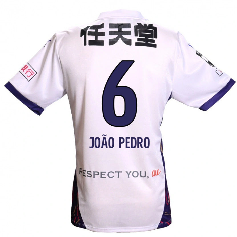 Danxen Homem Camisola João Pedro #6 Branco Roxo Preto Alternativa 2025/26 Camisa