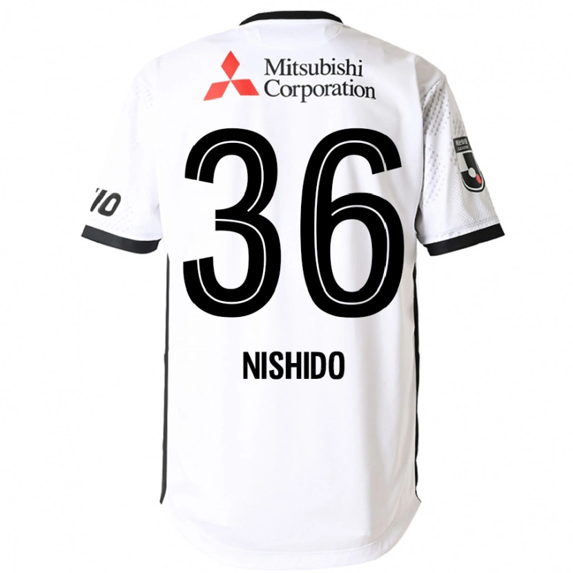 Danxen Homem Camisola Hisatoshi Nishido #36 Branco Preto Alternativa 2025/26 Camisa