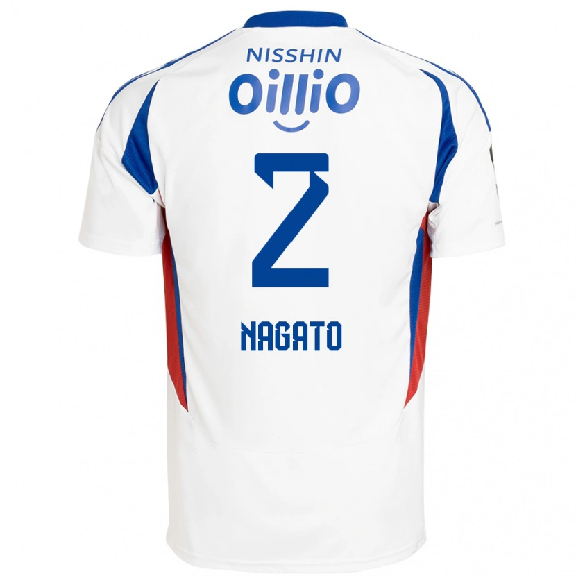 Danxen Homem Camisola Katsuya Nagato #2 Branco Azul Royal Alternativa 2025/26 Camisa