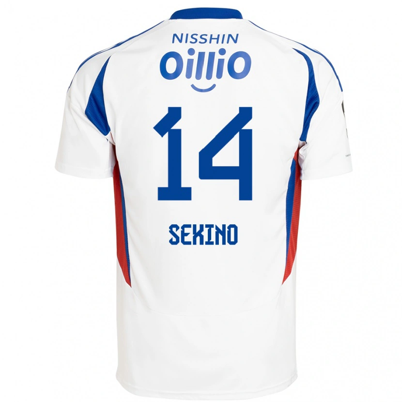 Danxen Homem Camisola Aiki Sekino #14 Branco Azul Royal Alternativa 2025/26 Camisa