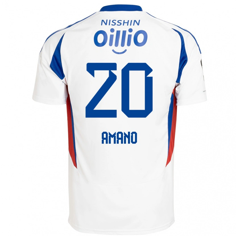 Danxen Homem Camisola Jun Amano #20 Branco Azul Royal Alternativa 2025/26 Camisa