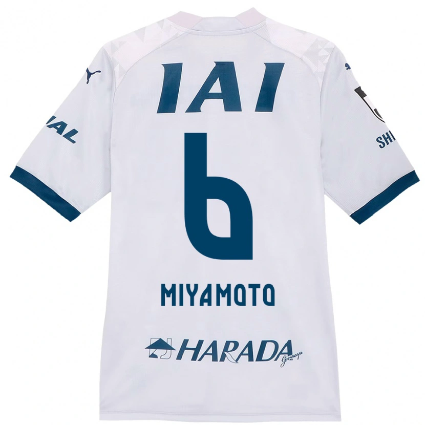 Danxen Homem Camisola Kota Miyamoto #6 Branco Azul Royal Alternativa 2025/26 Camisa