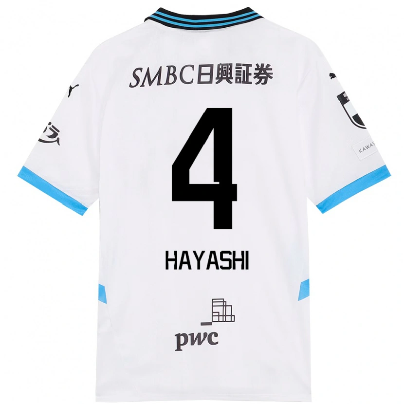 Danxen Homem Camisola Shunsuke Hayashi #4 Branco Azul Celeste Alternativa 2025/26 Camisa