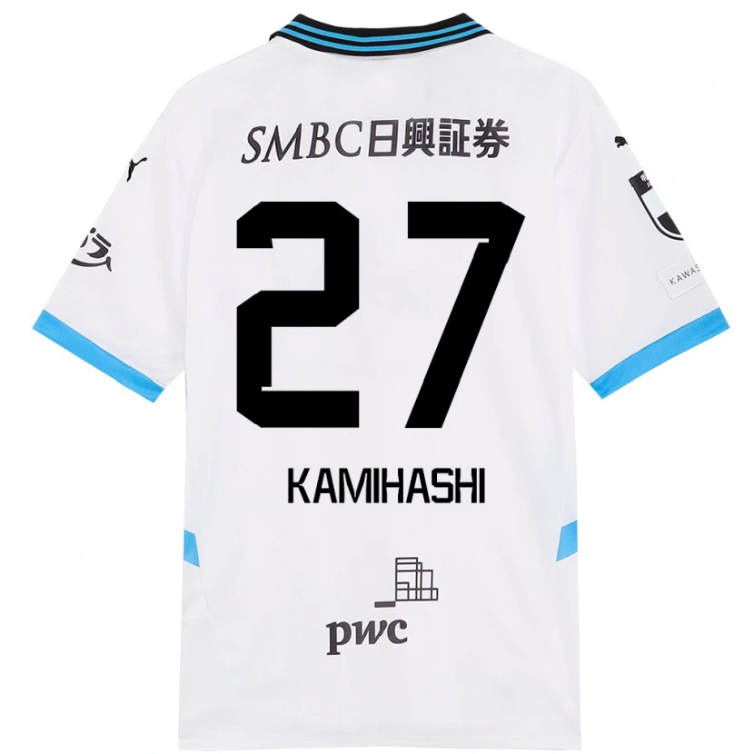 Danxen Homem Camisola Ryota Kamihashi #27 Branco Azul Celeste Alternativa 2025/26 Camisa