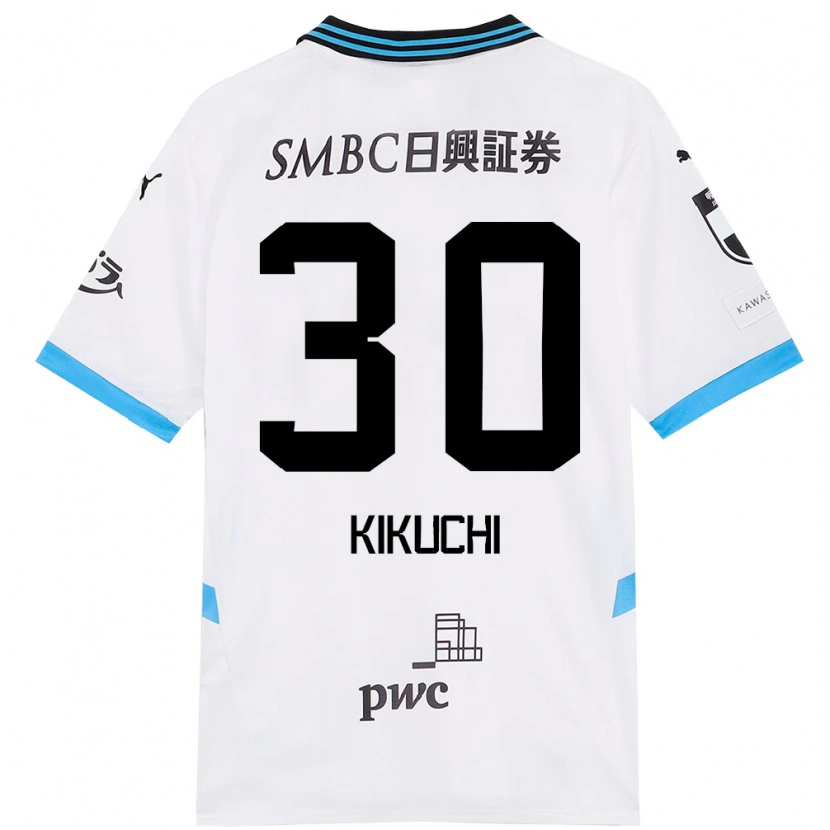 Danxen Homem Camisola Kyo Kikuchi #30 Branco Azul Celeste Alternativa 2025/26 Camisa