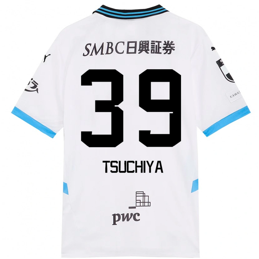 Danxen Homem Camisola Kaito Tsuchiya #39 Branco Azul Celeste Alternativa 2025/26 Camisa