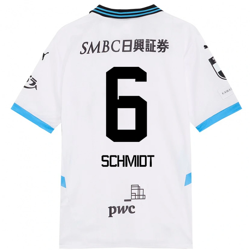 Danxen Homem Camisola Joao Schmidt #6 Branco Azul Celeste Alternativa 2025/26 Camisa