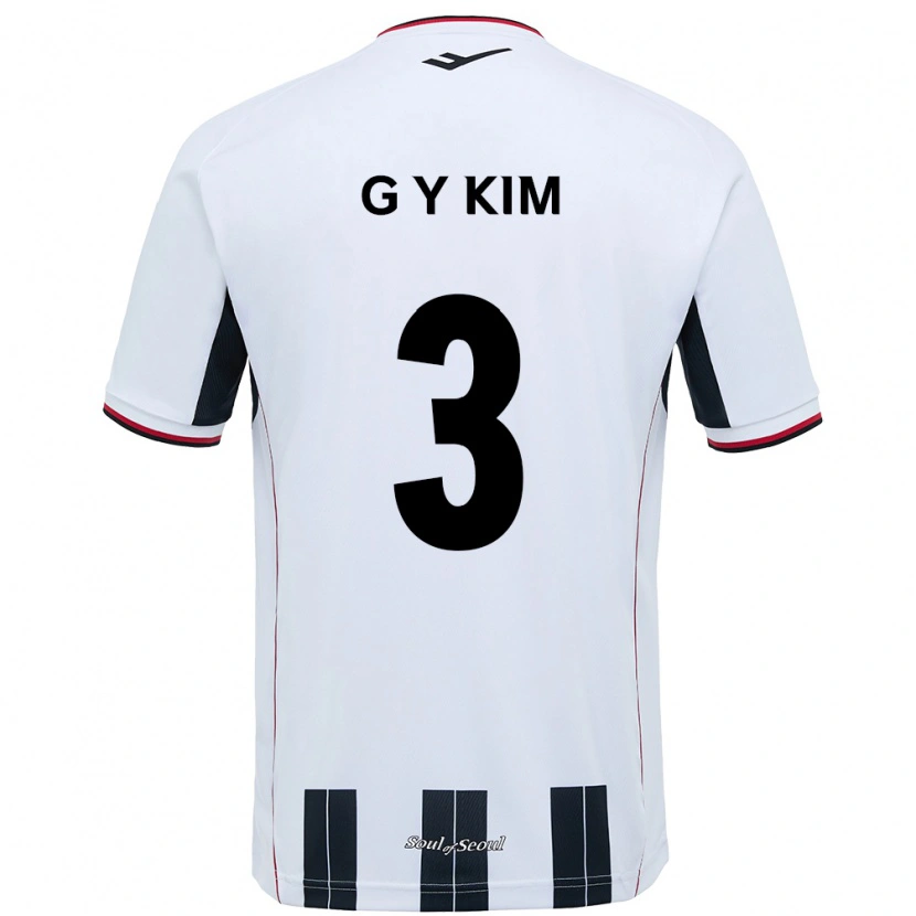 Danxen Homem Camisola Yu-Geon Kim #3 Branco Preto Alternativa 2025/26 Camisa