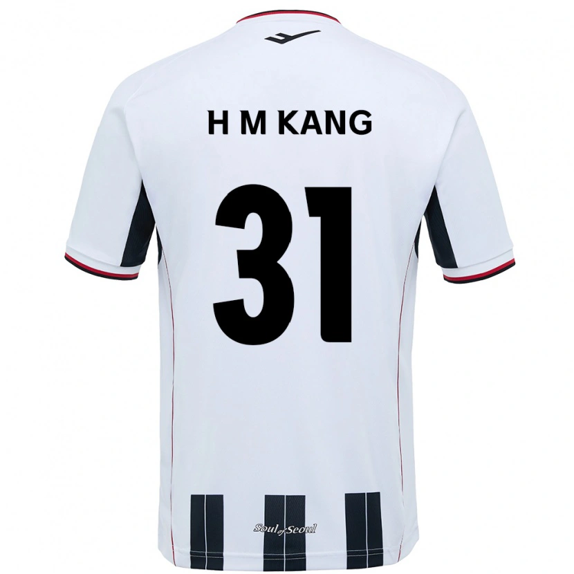 Danxen Homem Camisola Hyeon-Mu Kang #31 Branco Preto Alternativa 2025/26 Camisa