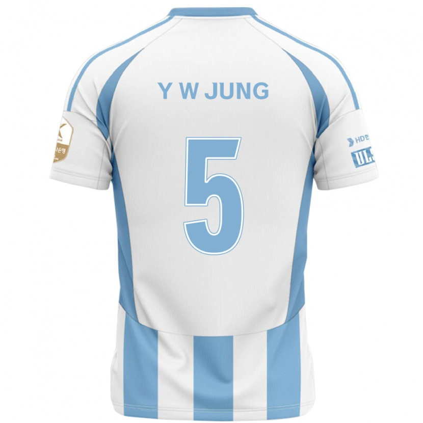 Danxen Homem Camisola Woo-Young Jung #5 Branco Azul Celeste Alternativa 2025/26 Camisa