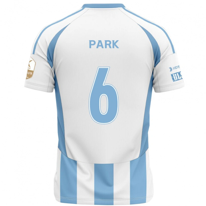 Danxen Homem Camisola Jun Park #6 Branco Azul Celeste Alternativa 2025/26 Camisa