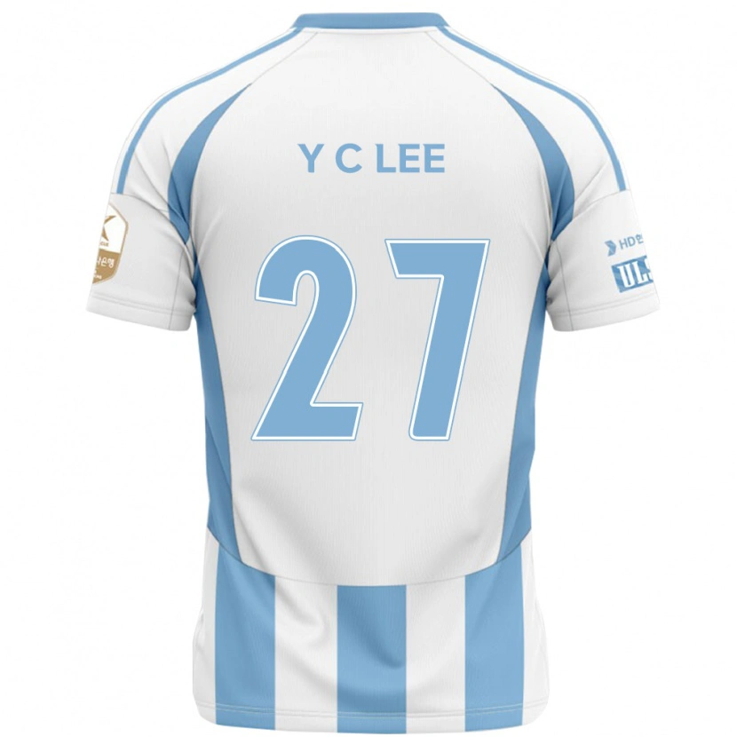 Danxen Homem Camisola Chung-Yong Lee #27 Branco Azul Celeste Alternativa 2025/26 Camisa