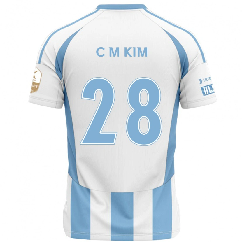 Danxen Homem Camisola Min-Chan Kim #28 Branco Azul Celeste Alternativa 2025/26 Camisa