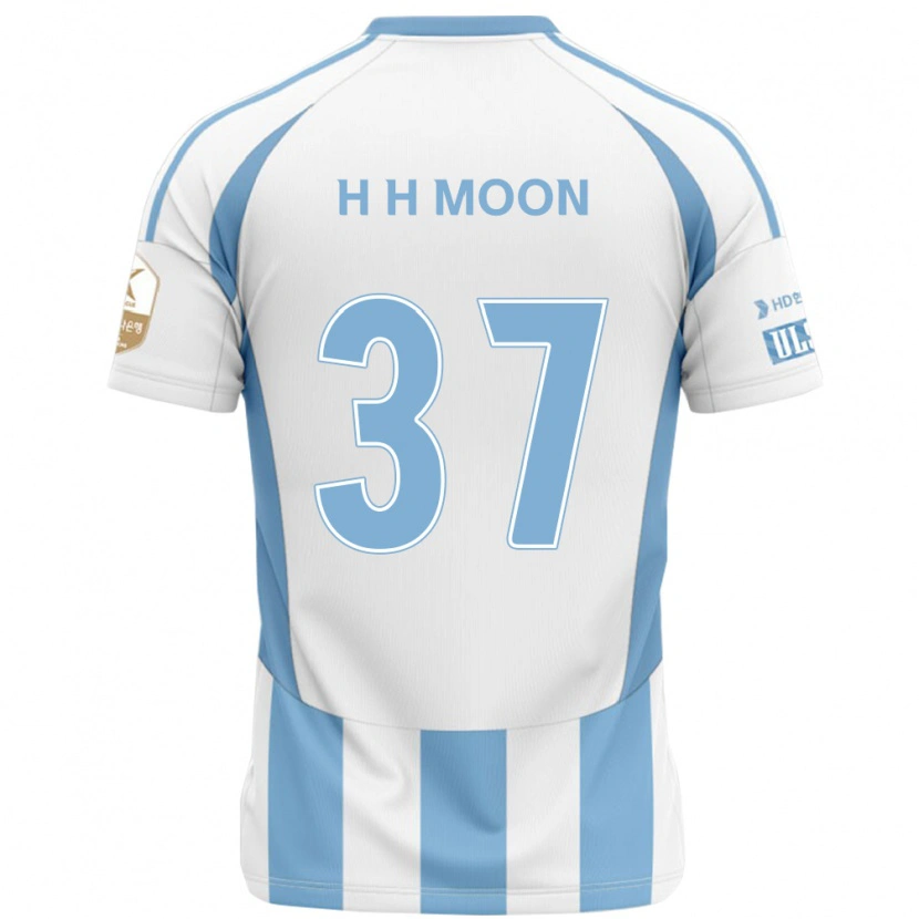 Danxen Homem Camisola Hyeon-Ho Moon #37 Branco Azul Celeste Alternativa 2025/26 Camisa