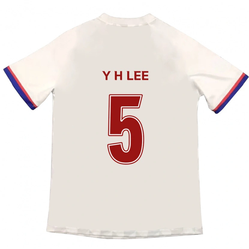 Danxen Homem Camisola Hyeon-Yong Lee #5 Branco Sujo Vermelho Alternativa 2025/26 Camisa