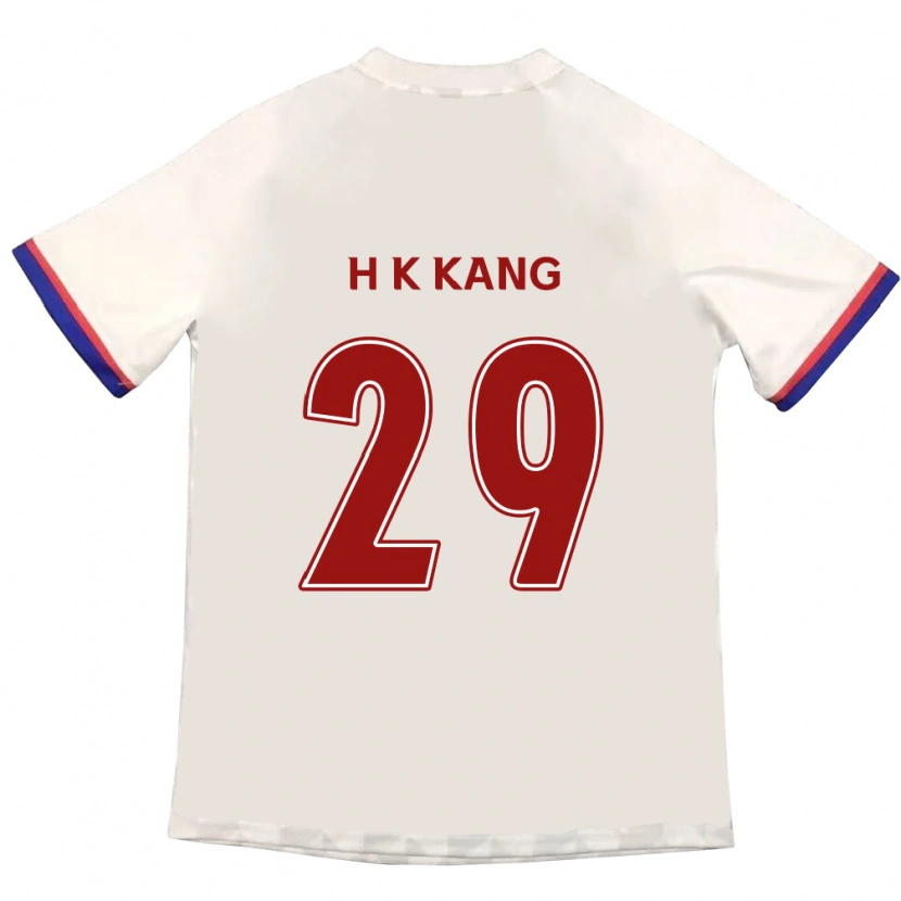 Danxen Homem Camisola Kyo-Hun Kang #29 Branco Sujo Vermelho Alternativa 2025/26 Camisa