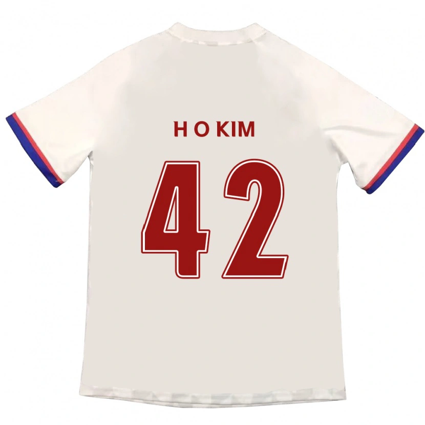 Danxen Homem Camisola One-Hyung Kim #42 Branco Sujo Vermelho Alternativa 2025/26 Camisa