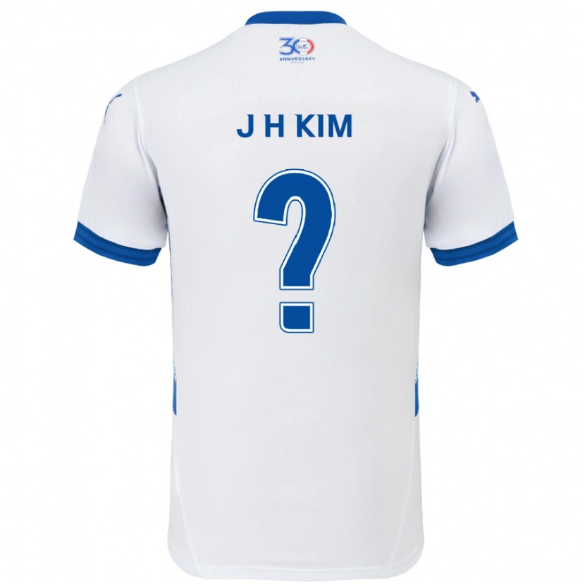 Danxen Homem Camisola Jeong-Hyeon Kim #0 Branco Azul Royal Alternativa 2025/26 Camisa