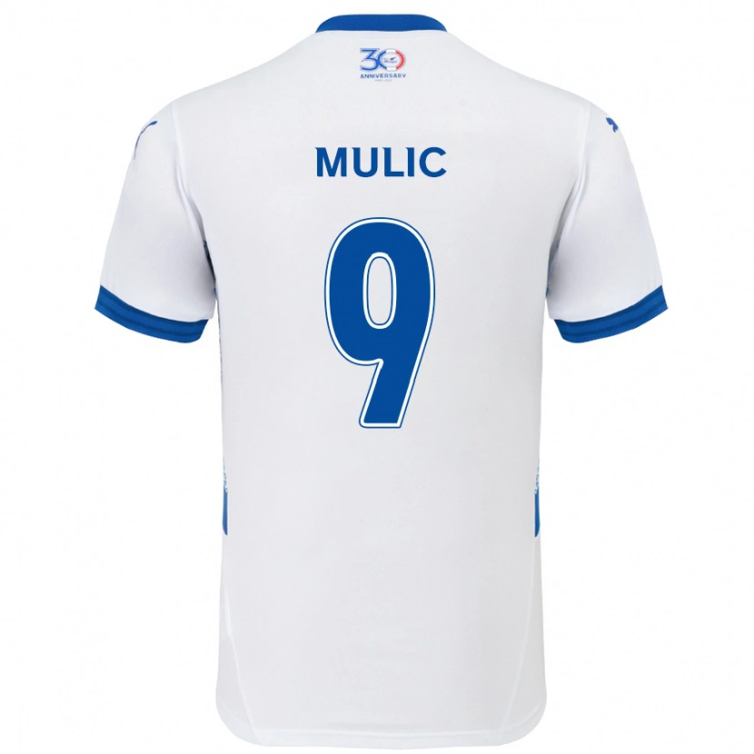 Danxen Homem Camisola Fejsal Mulic #9 Branco Azul Royal Alternativa 2025/26 Camisa