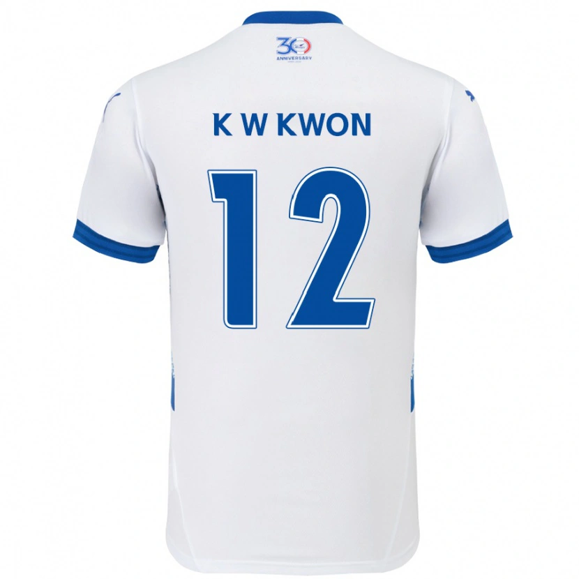Danxen Homem Camisola Wan-Kyu Kwon #12 Branco Azul Royal Alternativa 2025/26 Camisa