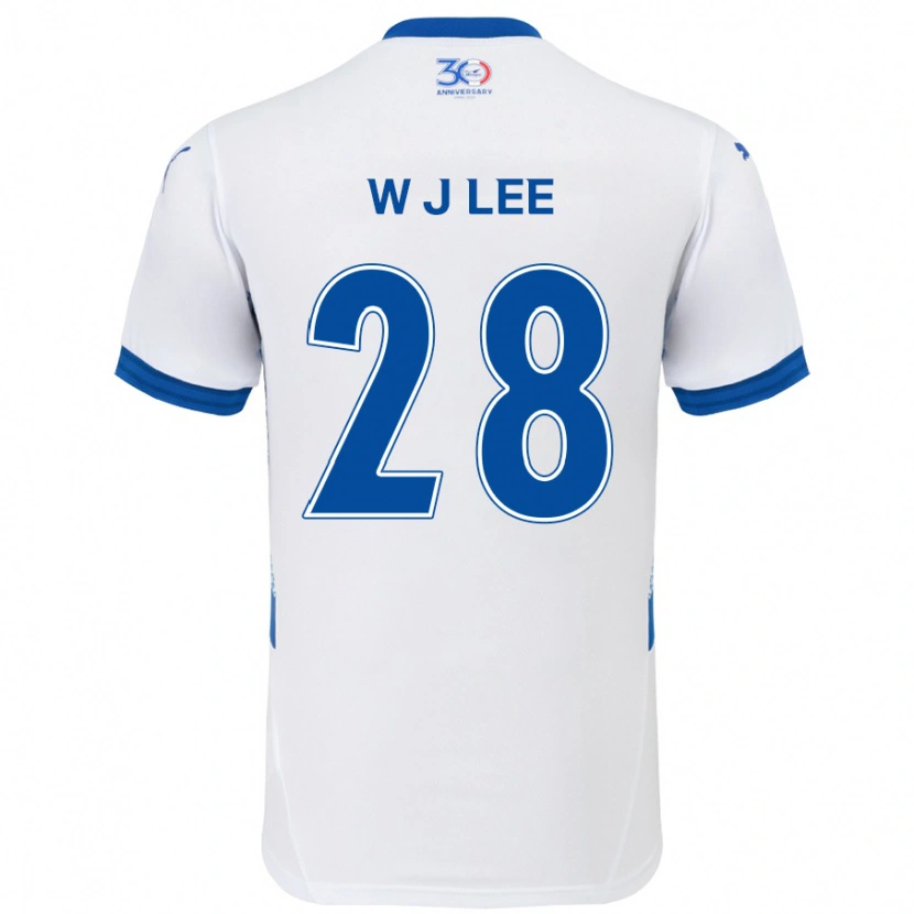 Danxen Homem Camisola Jun-Woo Lee #28 Branco Azul Royal Alternativa 2025/26 Camisa