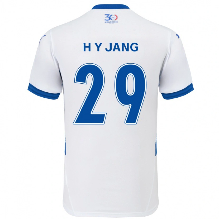 Danxen Homem Camisola Yo-Han Jang #29 Branco Azul Royal Alternativa 2025/26 Camisa