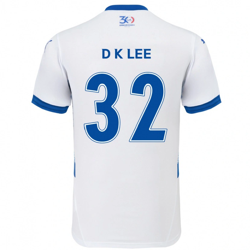 Danxen Homem Camisola Kyu-Dong Lee #32 Branco Azul Royal Alternativa 2025/26 Camisa