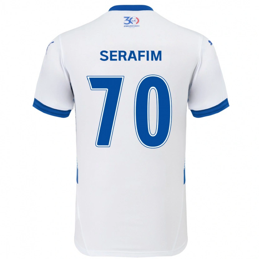 Danxen Homem Camisola Matheus Serafim #70 Branco Azul Royal Alternativa 2025/26 Camisa