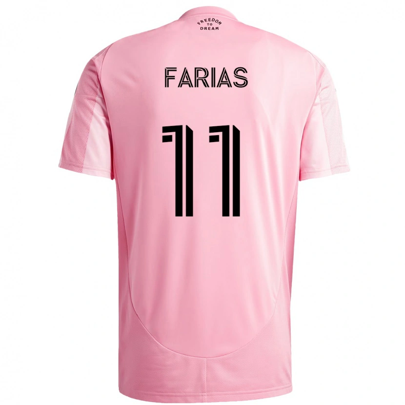 Danxen Mulher Camisola Facundo Farías #11 Rosa Preto Principal 2025/26 Camisa