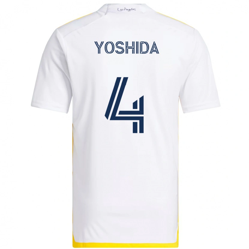 Danxen Mulher Camisola Maya Yoshida #4 Branco Amarelo Principal 2025/26 Camisa