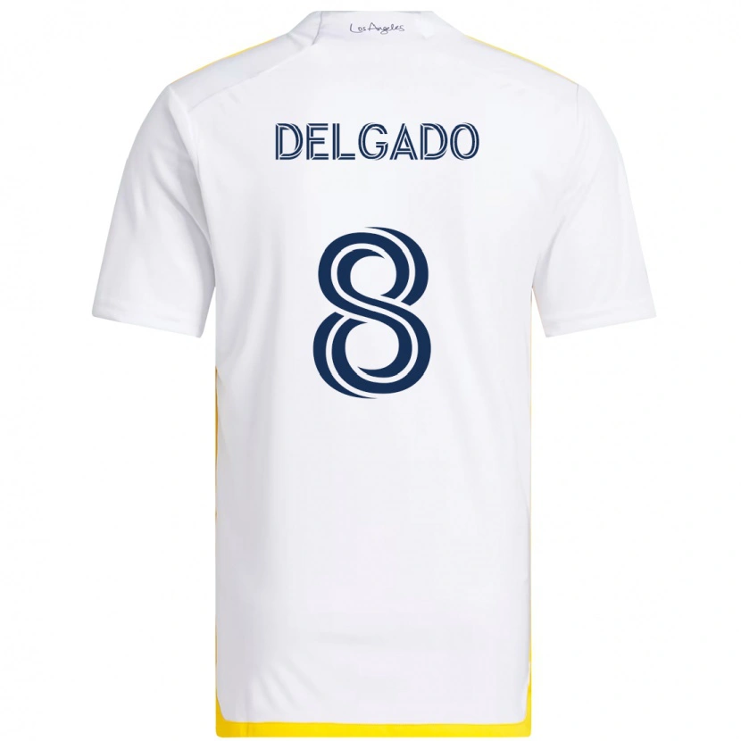 Danxen Mulher Camisola Mark Delgado #8 Branco Amarelo Principal 2025/26 Camisa