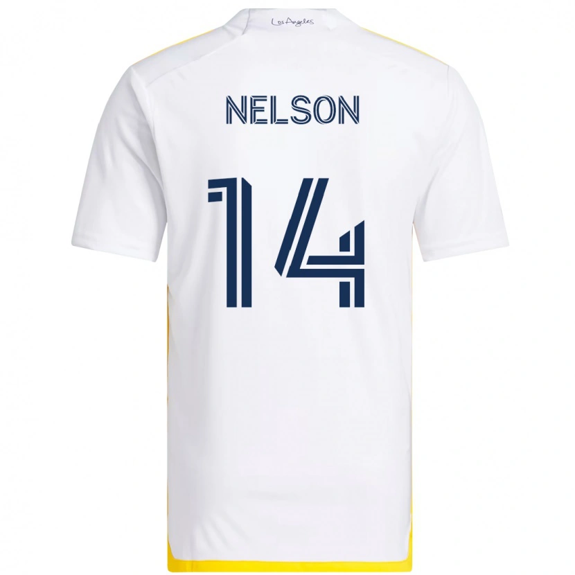 Danxen Mulher Camisola John Nelson #14 Branco Amarelo Principal 2025/26 Camisa