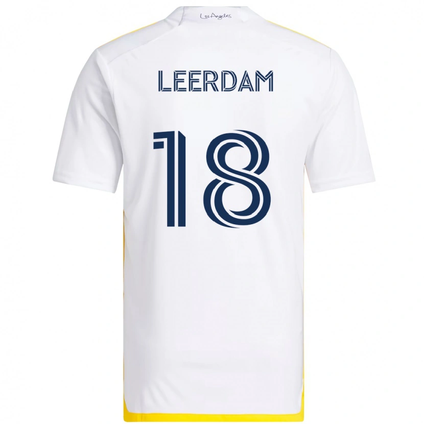 Danxen Mulher Camisola Kelvin Leerdam #18 Branco Amarelo Principal 2025/26 Camisa