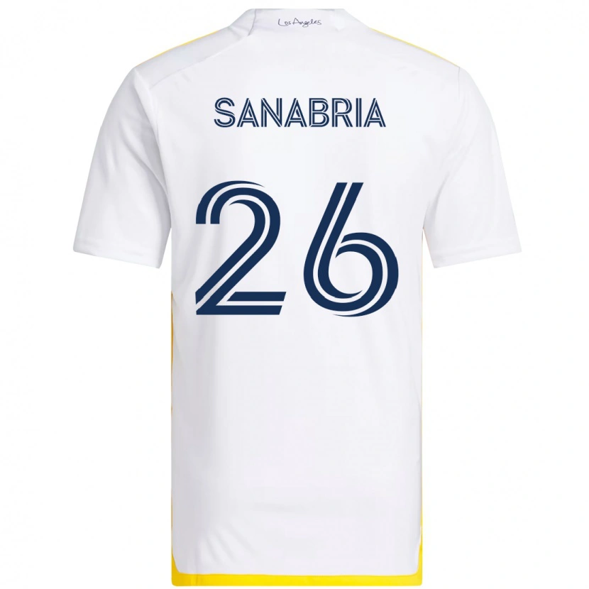 Danxen Mulher Camisola Lucas Sanabria #26 Branco Amarelo Principal 2025/26 Camisa