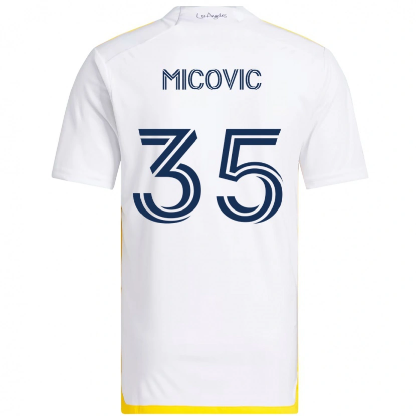 Danxen Mulher Camisola Novak Micovic #35 Branco Amarelo Principal 2025/26 Camisa
