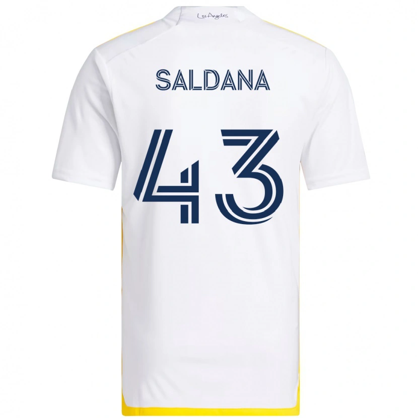 Danxen Mulher Camisola Adam Saldaña #43 Branco Amarelo Principal 2025/26 Camisa