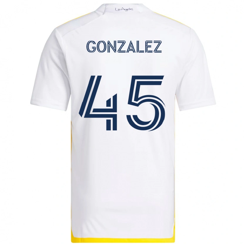 Danxen Mulher Camisola Adrián González #45 Branco Amarelo Principal 2025/26 Camisa