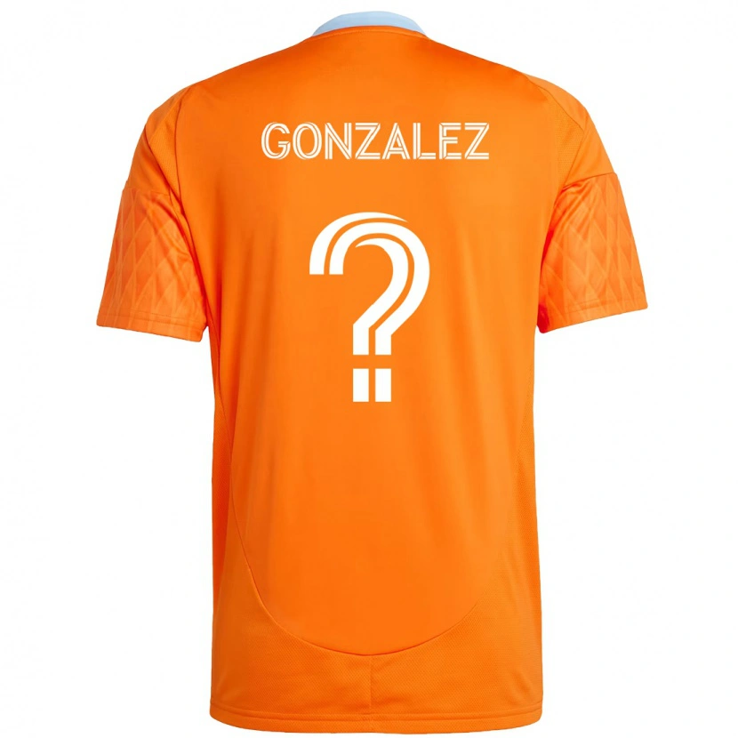 Danxen Mulher Camisola Axel Gonzalez #0 Laranja Branco Principal 2025/26 Camisa