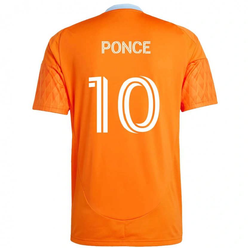 Danxen Mulher Camisola Ezequiel Ponce #10 Laranja Branco Principal 2025/26 Camisa