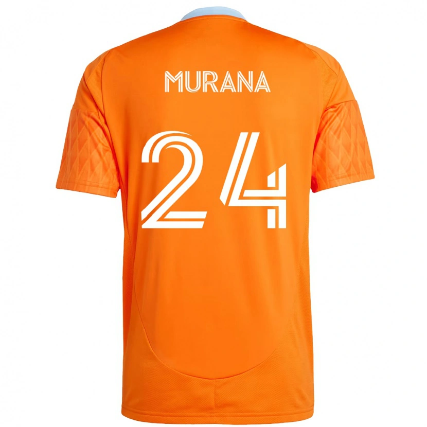 Danxen Mulher Camisola Mujeeb Murana #24 Laranja Branco Principal 2025/26 Camisa