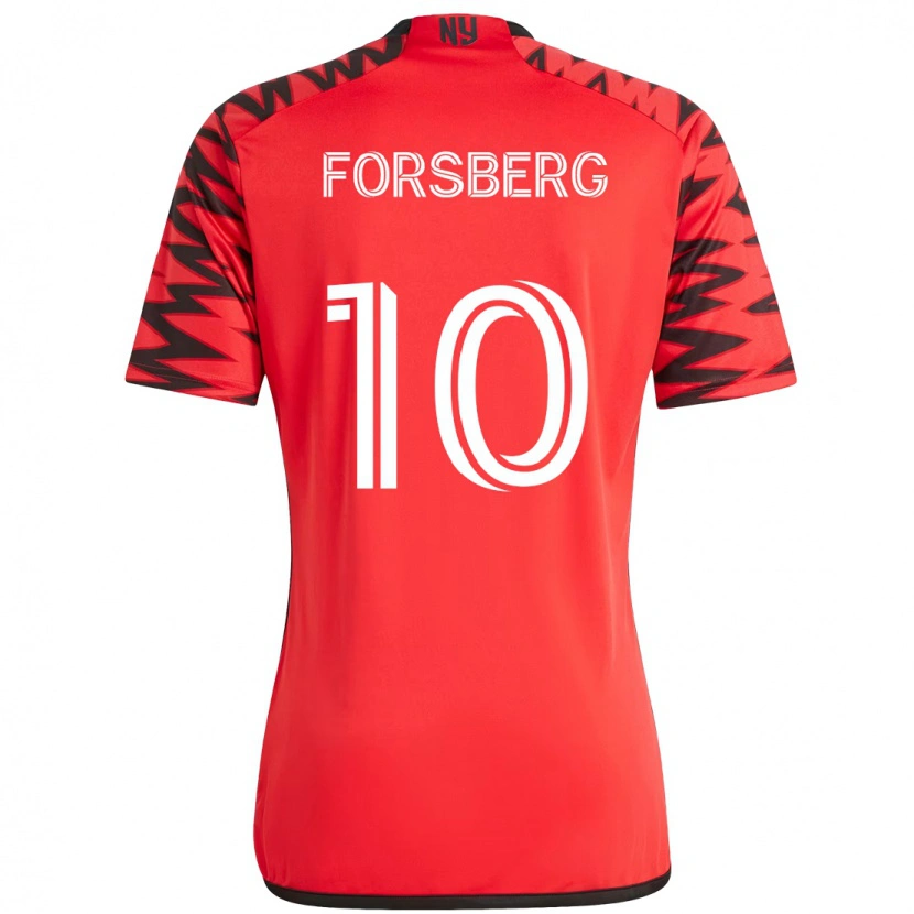 Danxen Mulher Camisola Emil Forsberg #10 Vermelho Preto Principal 2025/26 Camisa