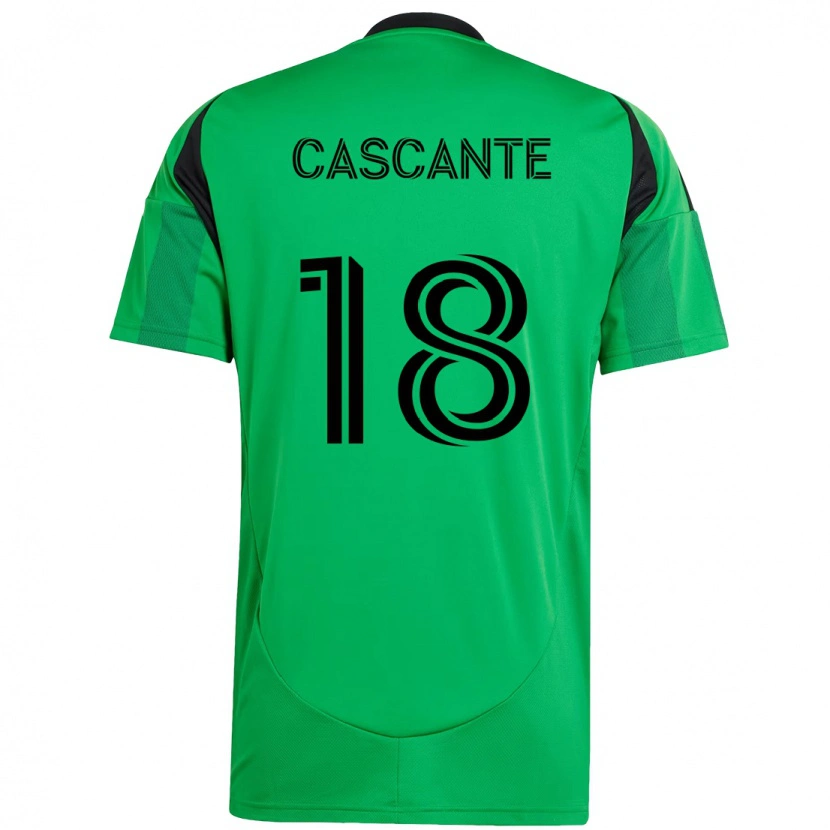 Danxen Mulher Camisola Julio Cascante #18 Verde Preto Principal 2025/26 Camisa