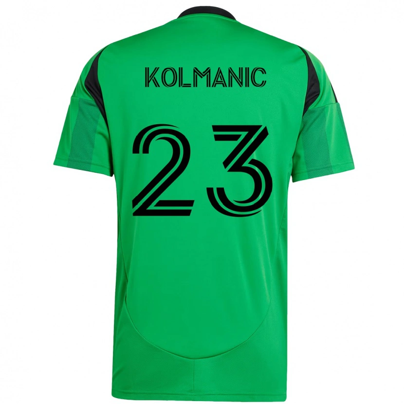 Danxen Mulher Camisola Žan Kolmanič #23 Verde Preto Principal 2025/26 Camisa
