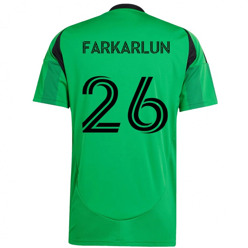 Danxen Mulher Camisola Jimmy Farkarlun #26 Verde Preto Principal 2025/26 Camisa